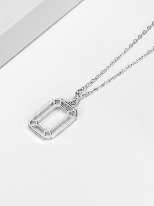 RINNTIN 925 Sterling Silver Geometric Minimalist Necklace 3