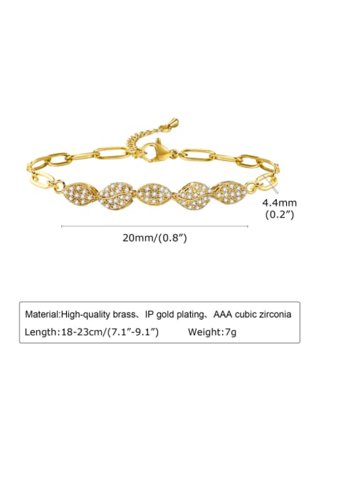PBR 055G Brass Cubic Zirconia Geometric Hip Hop Bracelet