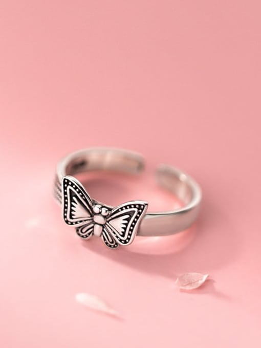 Rosh 925 Sterling Silver Butterfly Vintage Band Ring