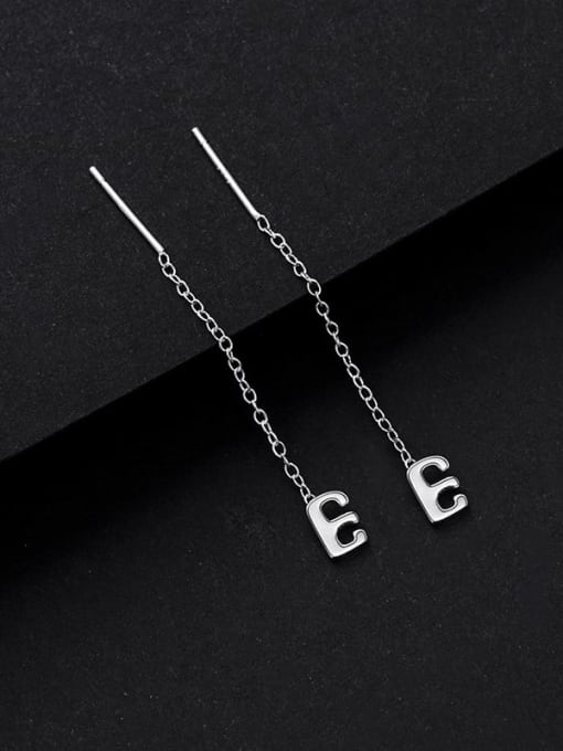 ES2139 ES2164 【 E 】 925 Sterling Silver Letter Minimalist Threader Earring