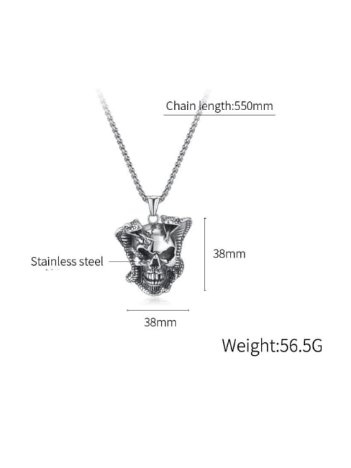 Open Sky Titanium Steel Skull Hip Hop Necklace 4