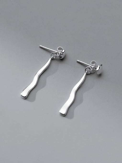 Rosh 925 Sterling Silver Geometric Tassel Minimalist Drop Earring 3