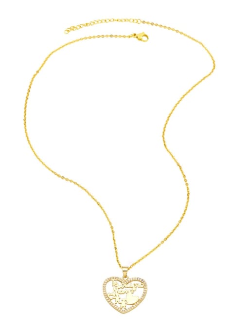 CC Brass Cubic Zirconia Boy Vintage Heart Pendant Necklace 3