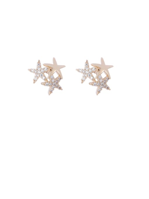 Girlhood Alloy With Imitation Gold Plated Cute Star Stud Earrings 0