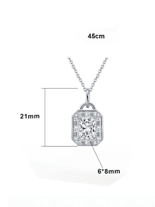 RINNTIN 925 Sterling Silver Cubic Zirconia Geometric Dainty Necklace 3