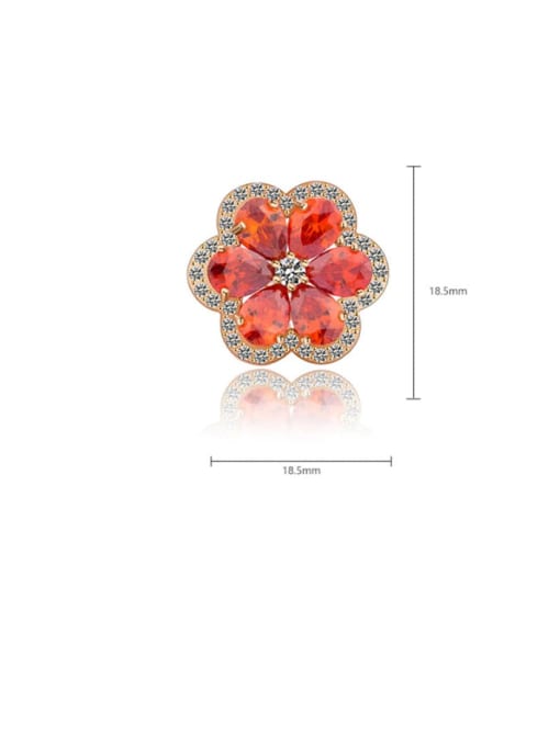 BLING SU Copper Cubic Zirconia Flower Minimalist Stud Earring 2