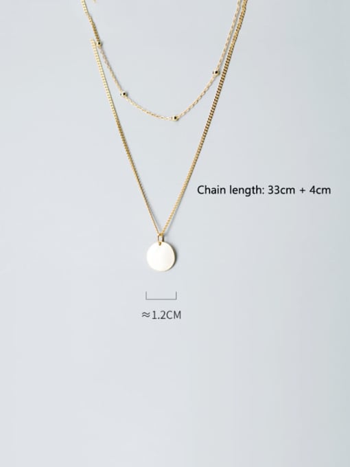 Rosh 925 sterling silver round minimalist Fashion Round Double Chain  necklace 4