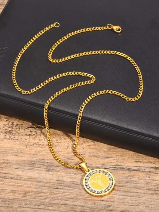 Golden +Chain Stainless steel Cubic Zirconia Geometric Hip Hop Necklace