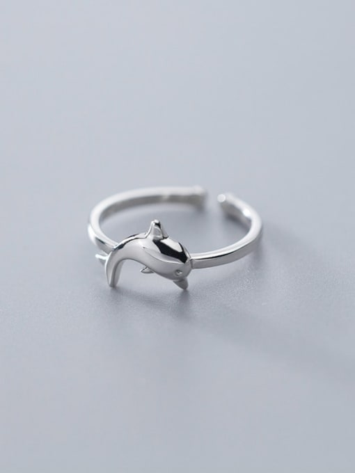 Rosh 925 Sterling Silver  Cute  Dolphin  Free Size Ring 2