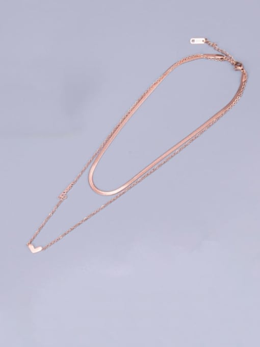 A TEEM Titanium Heart Minimalist Multi Strand Necklace 0