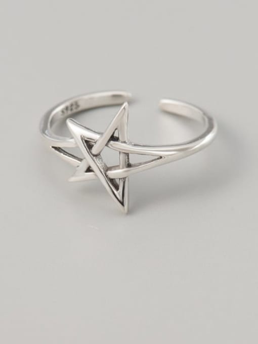 XBOX 925 Sterling Silver Hollow Star Vintage Band Ring 0