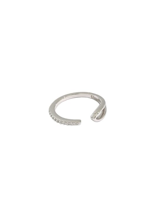 DAKA 925 Sterling Silver Smooth Irregular Minimalist Band Ring 4