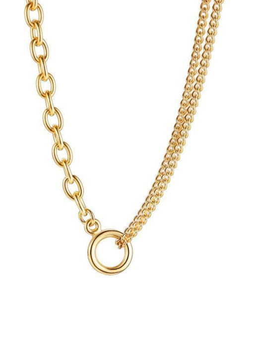 golden Titanium Geometric Vintage Necklace