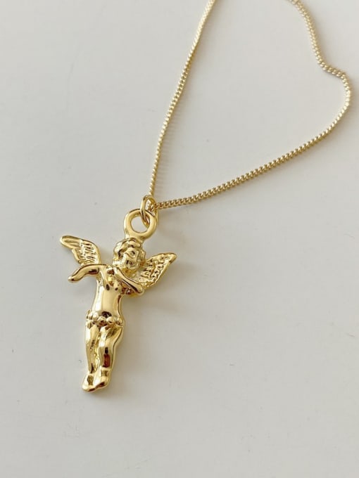Boomer Cat 925 Sterling Silver Religious Vintage Mini Angel Necklace 0
