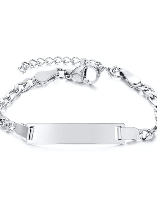 Add steel color 16+ 5cm Stainless steel Geometric Minimalist Link Bracelet