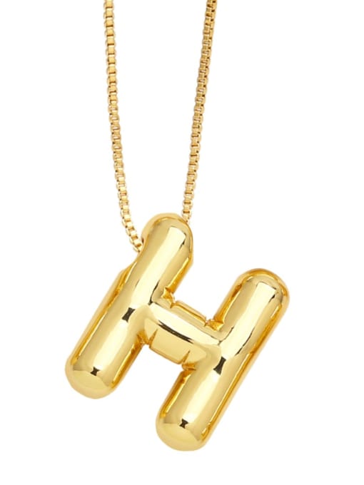 H Brass Letter Minimalist Necklace