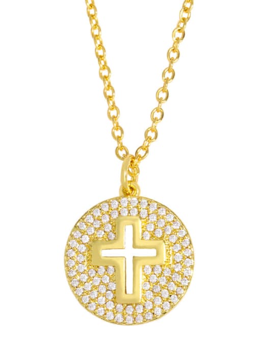 cross Brass Cubic Zirconia Star Vintage Necklace