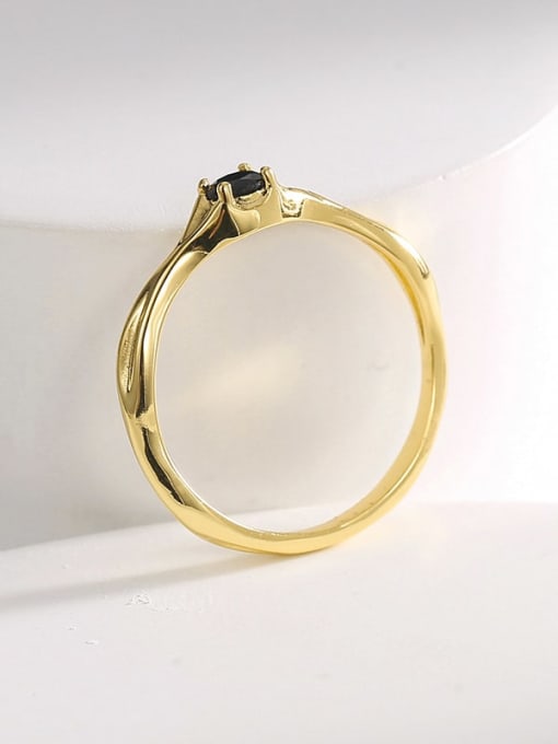 CHARME Brass Cubic Zirconia Geometric Minimalist Band Ring 1
