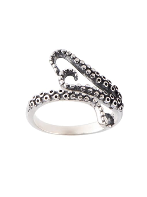 XBOX 925 Sterling Silver Fish Vintage Octopus Band Ring 0