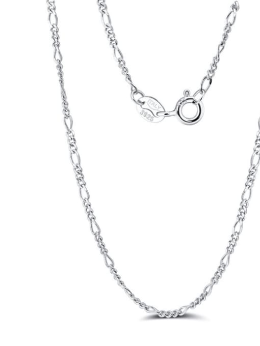 platinum Length 40cm, Weight  1.64g 925 Sterling Silver Irregular Minimalist Chain