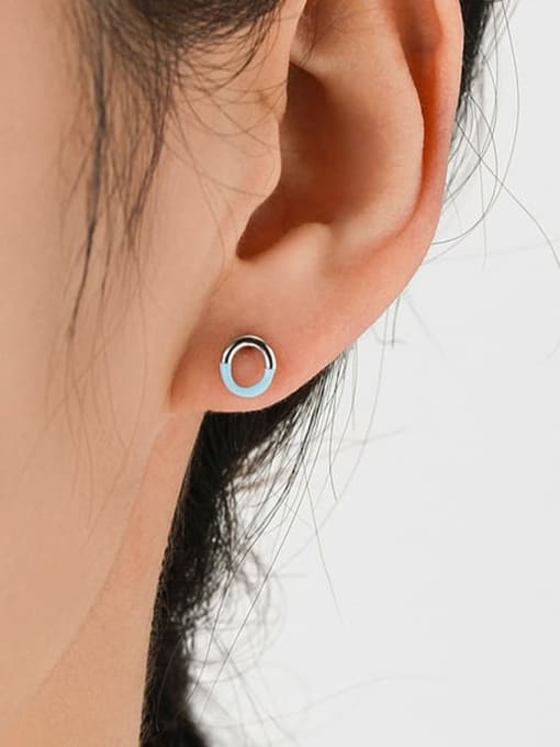 MODN 925 Sterling Silver Enamel Bowknot Minimalist Stud Earring 2