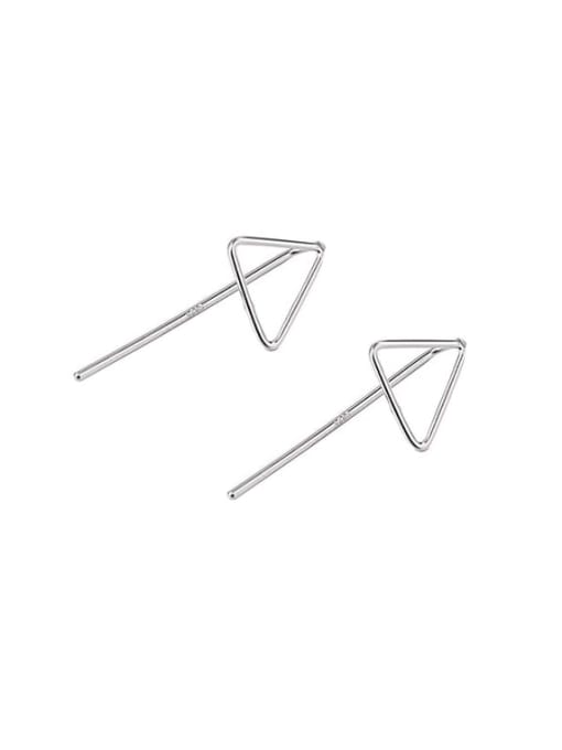HAHN 925 Sterling Silver Hollow Triangle Minimalist Stud Earring