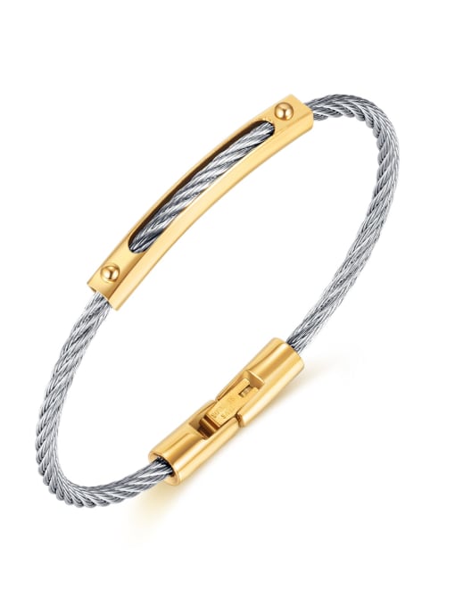 1023 gold bracelets Titanium Steel Geometric Minimalist Bangle