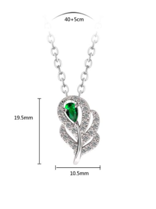 BLING SU Copper Cubic Zirconia Hollow Leaf Dainty Necklace 2