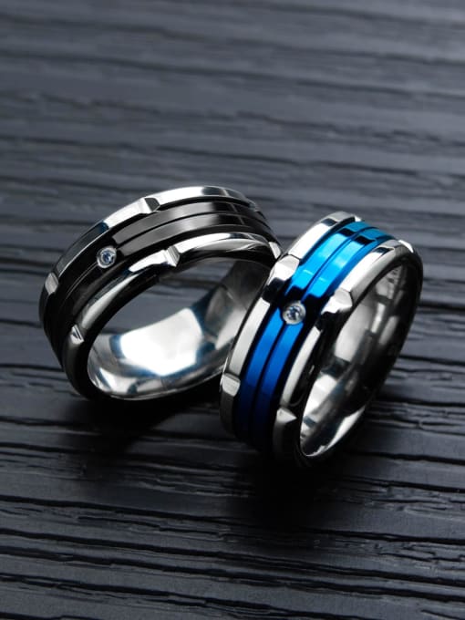 Open Sky Stainless Steel Band Ring 0