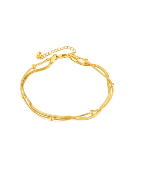 GZ198 Steel Foot Chain Gold Stainless steel Irregular Hip Hop Strand Bracelet