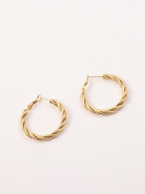Gold outer diameter 35 Titanium Steel Geometric Minimalist Stud Earring
