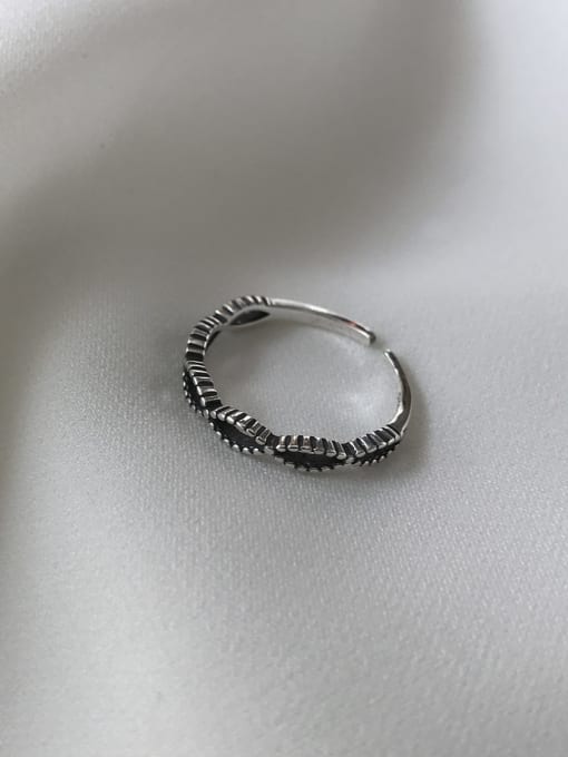 Boomer Cat 925 Sterling Silver Twist  Number  8 Vintage Free Size Midi Ring 1