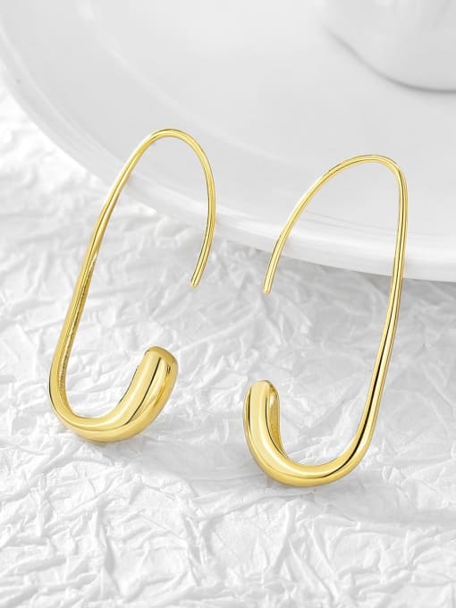 CHARME Brass Geometric Minimalist Hook Earring 3