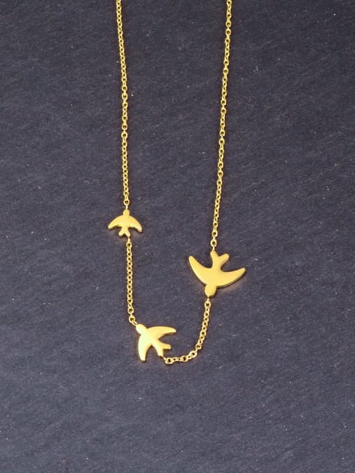 A TEEM Titanium Bird Minimalist pendant Necklace 4