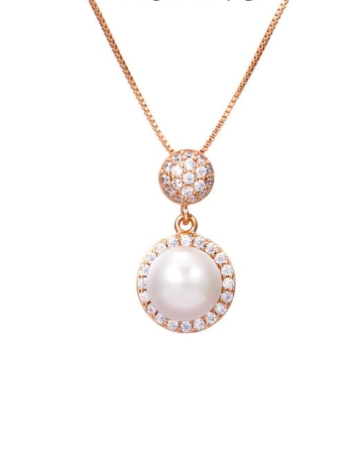 A00290211 Alloy Imitation Pearl Round Dainty Necklace