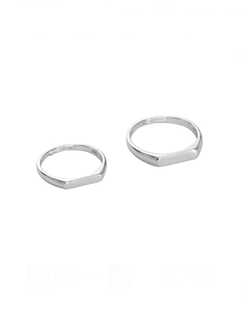 BeiFei Minimalism Silver 925 Sterling Silver Geometric Minimalist Band Ring 0