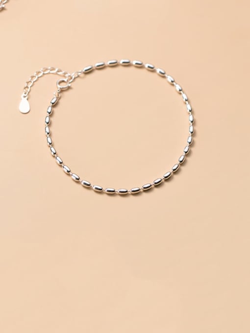 Rosh 925 Sterling Silver Oval Minimalist Beaded Bracelet 0