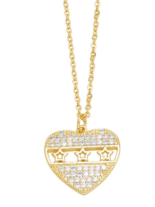 CC Brass Cubic Zirconia Heart Trend Necklace 2