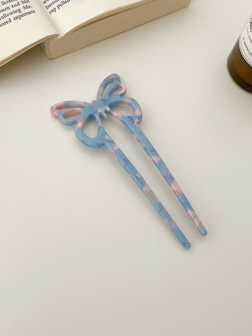 Sky blue 11.8cm Cellulose Acetate Trend Bowknot Hair Comb