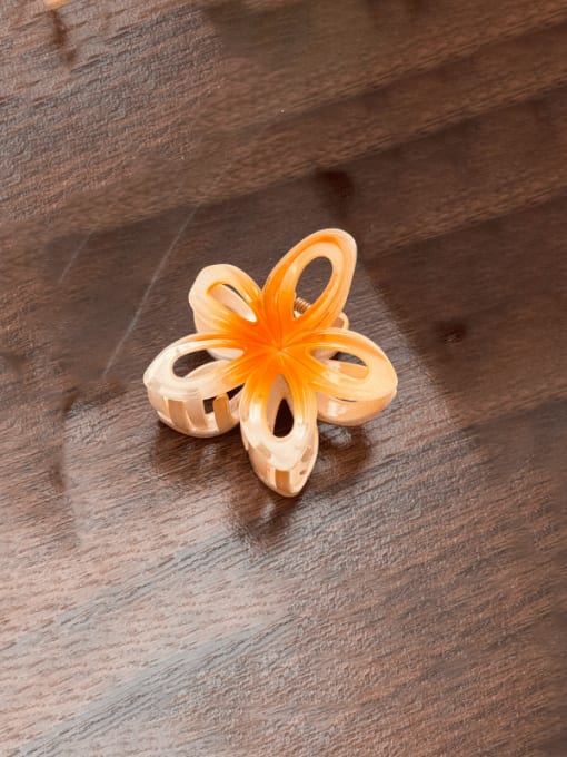 Orange 7.7cm Cellulose Acetate Trend Flower Alloy Multi Color Jaw Hair Claw