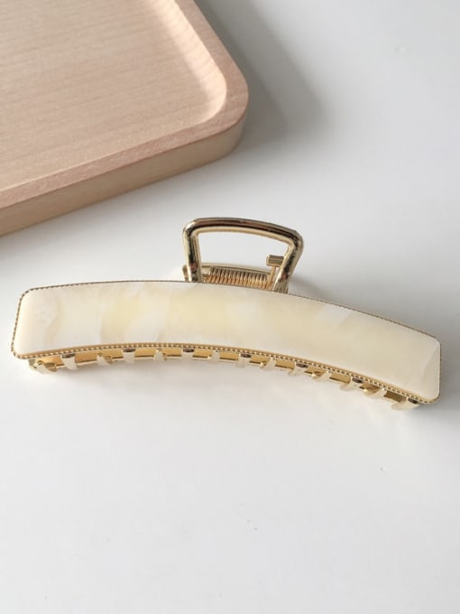 Water white 10.3cm Cellulose Acetate Vintage Geometric Alloy Jaw Hair Claw