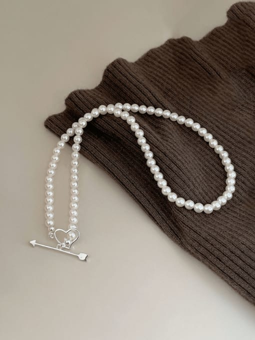 Boomer Cat 925 Sterling Silver Freshwater Pearl Irregular Hip Hop Beaded Necklace