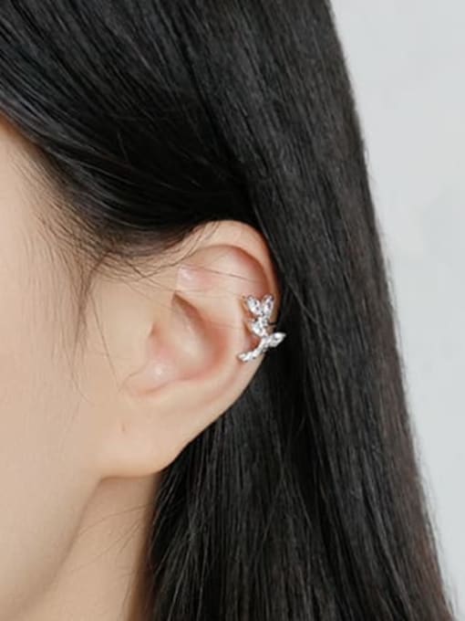 DAKA 925 Sterling Silver Cubic Zirconia White Flower Minimalist Stud Earring 1