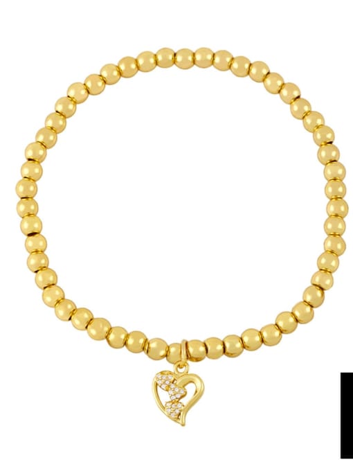 CC Brass Rhinestone Heart Vintage Beaded Bracelet 2