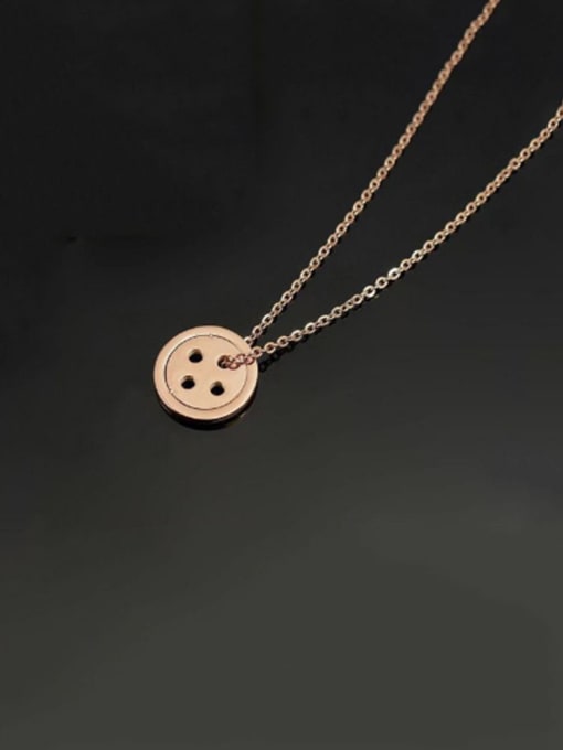 A TEEM Titanium Round  Button Necklace