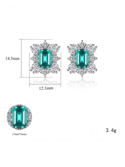 CCUI 925 Sterling Silver Cubic Zirconia Rectangle Trend Stud Earring 4