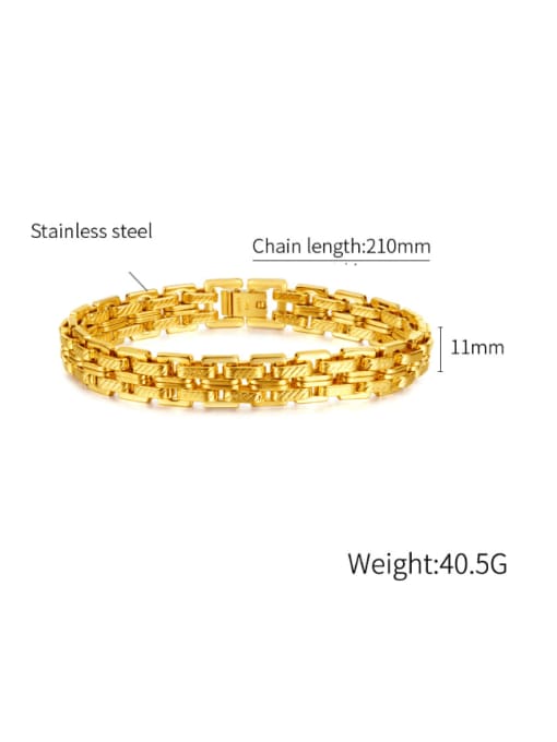 Open Sky Titanium Steel Geometric Chain Minimalist Link Bracelet 4