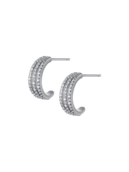 Rosh 925 Sterling Silver Cubic Zirconia Geometric Vintage Stud Earring 4