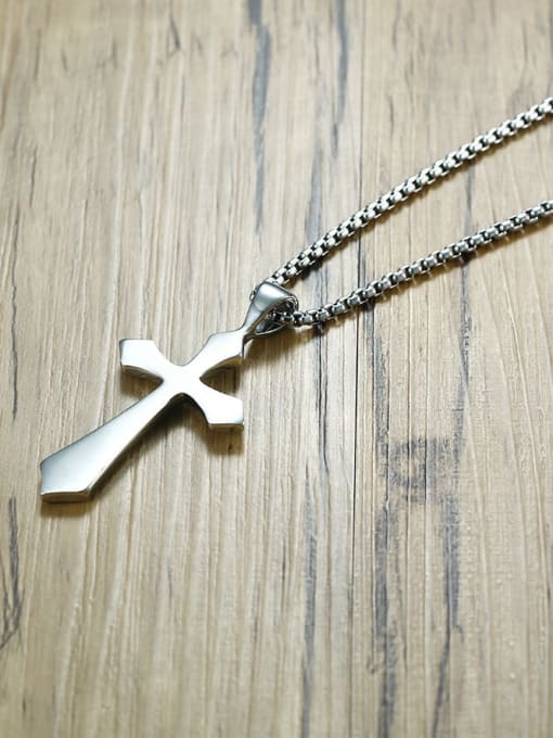 CONG Titanium Steel Cross Minimalist Regligious Necklace 4