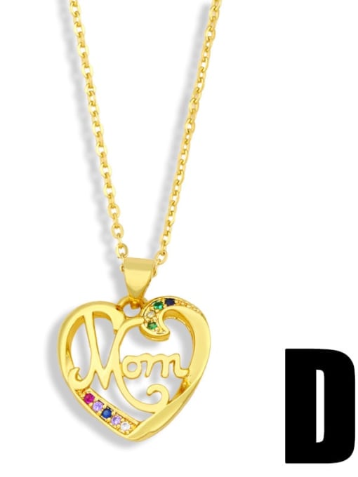 D Brass Cubic Zirconia Heart Minimalist Necklace